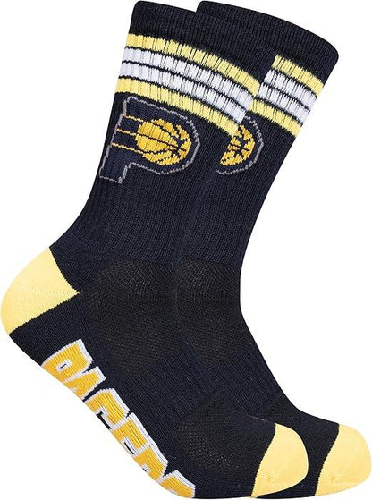 Ultra Game NBA Official Men’s Athletic Cushioned Secure Fit Team Crew Socks - 3 Pack - Unisex, Indiana Pacers, Assorted, M6-12|Indiana Pacers