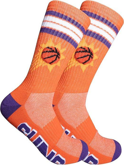 Ultra Game NBA Official Men’s Athletic Cushioned Secure Fit Team Crew Socks - 3 Pack - Unisex, Phoenix Suns, Assorted, M6-12|Phoenix Suns