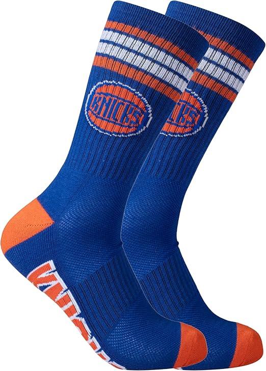 Ultra Game NBA Official Men’s Athletic Cushioned Secure Fit Team Crew Socks - 3 Pack - Unisex, New York Knicks, Assorted, M6-12|New York Knicks