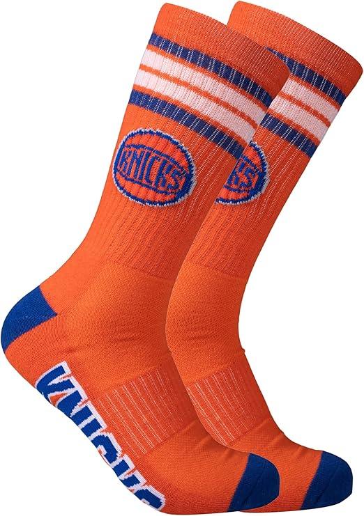 Ultra Game NBA Official Men’s Athletic Cushioned Secure Fit Team Crew Socks - 3 Pack - Unisex, New York Knicks, Assorted, M6-12|New York Knicks