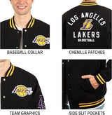 Ultra Game Los Angeles Lakers Men's Game Time Varsity Jacket|Los Angeles Lakers - UltraGameShop