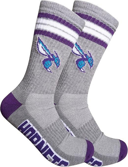 Ultra Game NBA Official Men’s Athletic Cushioned Secure Fit Team Crew Socks - 3 Pack - Unisex, Charlotte Hornets, Assorted, M6-12|Charlotte Hornets