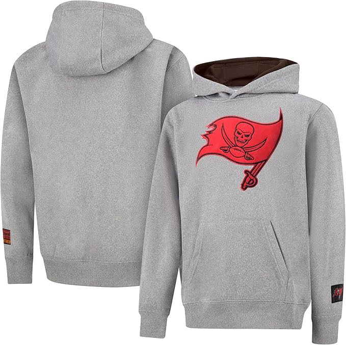 Ultra Game NFL Official Youth Super Soft Hoodie Sweatshirt Pullover - Warm Polyester Blend|Tampa Bay Buccaneers