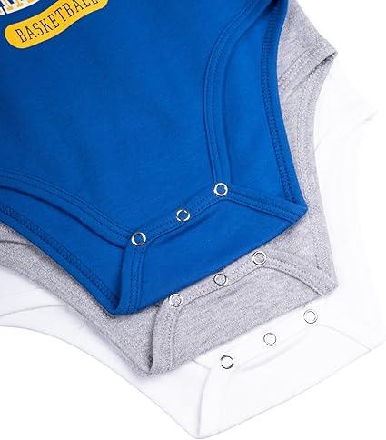 Ultra Game NBA Golden State Warriors Super Soft Cotton 3 Pack Baby Creeper Bodysuit|Golden State Warriors - UltraGameShop