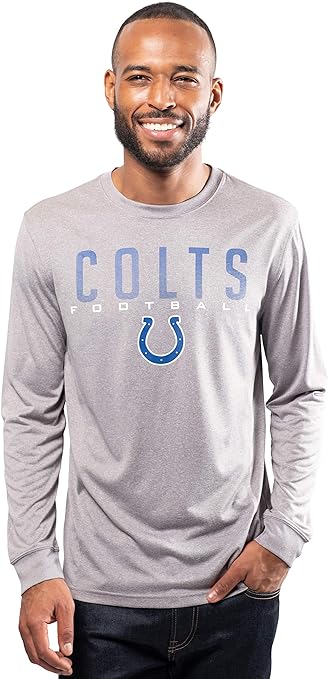 Ultra Game NFL Indianapolis Colts Mens Active Quick Dry Long Sleeve T-Shirt|Indianapolis Colts - UltraGameShop