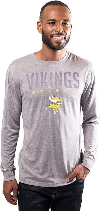 Ultra Game NFL Minnesota Vikings Mens Active Quick Dry Long Sleeve T-Shirt|Minnesota Vikings - UltraGameShop