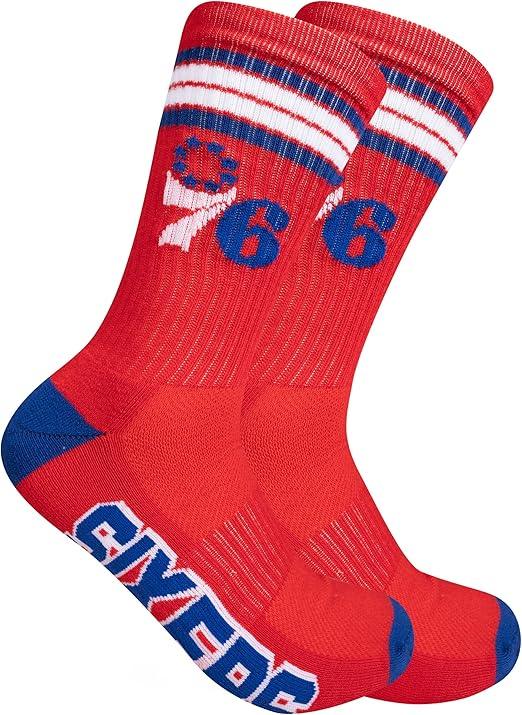 Ultra Game NBA Official Men’s Athletic Cushioned Secure Fit Team Crew Socks - 3 Pack - Unisex, Philadelphia 76ers, Assorted, M6-12|Philadelphia 76ers