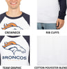 Ultra Game NFL Mens Super Soft Raglan Baseball Long Sleeve T-Shirt| Denver Broncos