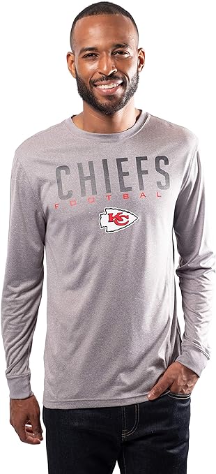 Ultra Game NFL Kansas City Chiefs Mens Active Quick Dry Long Sleeve T-Shirt|Kansas City Chiefs - UltraGameShop