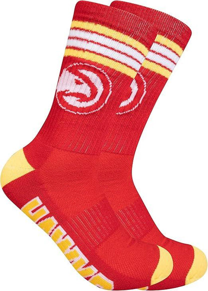 Ultra Game NBA Official Men’s Athletic Cushioned Secure Fit Team Crew Socks - 3 Pack - Unisex, Atlanta Hawks, Assorted, M6-12|Atlanta Hawks