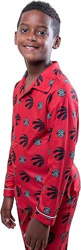 Ultra Game NBA Toronto Raptors Boys 2-Piece Loose-fit Button Down Pajamas Set|Toronto Raptors - UltraGameShop