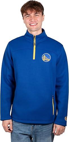 Ultra Game Golden State Warriors Men's Quarter Zip Fleece Pullover Sweatshirt with Zipper Pockets|Golden State Warriors - UltraGameShop