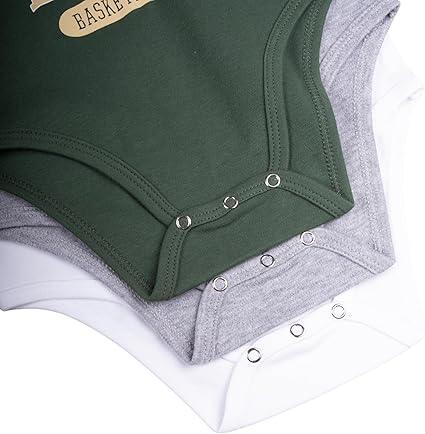 Ultra Game NBA Milwaukee Bucks Super Soft Cotton 3 Pack Baby Creeper Bodysuit|Milwaukee Bucks - UltraGameShop