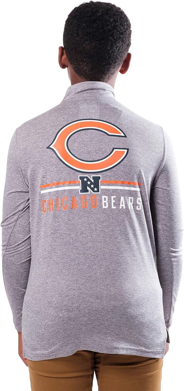 Ultra Game NFL Chicago Bears Youth Super Soft Quarter Zip Long Sleeve T-Shirt|Chicago Bears - UltraGameShop