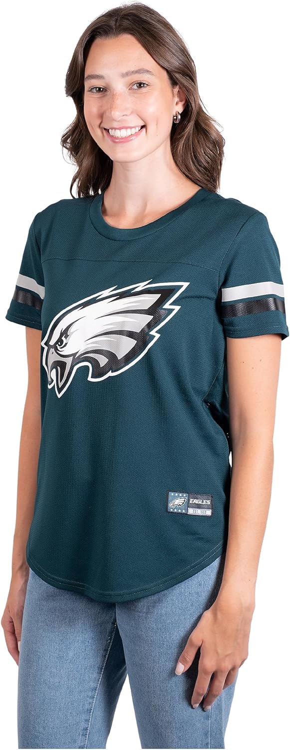 NFL Official Women's Super Soft Mesh Jersey T-Shirt|Philadelphia Eagles