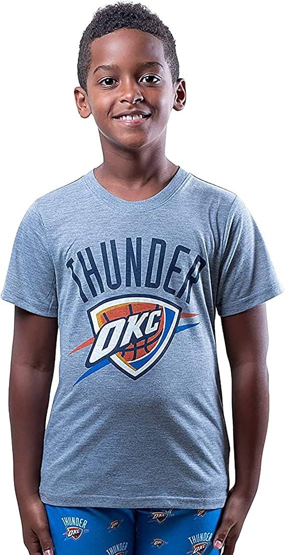 Ultra Game NBA Oklahoma City Thunder Boys 2 Piece Tee Shirt & Lounge Pants Pajama Set| Oklahoma City Thunder - UltraGameShop