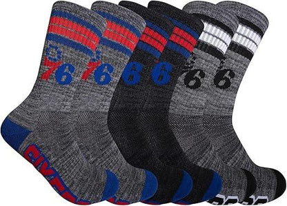 Ultra Game NBA Philadelphia 76ers Boys Athletic Cushioned Secure Fit Team Crew Socks|Philadelphia 76ers - UltraGameShop