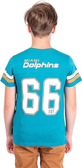 Ultra Game NFL Miami Dolphins Youth Soft Mesh Vintage Jersey T-Shirt|Miami Dolphins - UltraGameShop