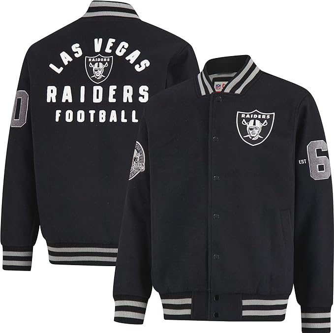 NFL Official Adults Classic Varsity Coaches Jacket Coat - Unisex|Las Vegas Raiders