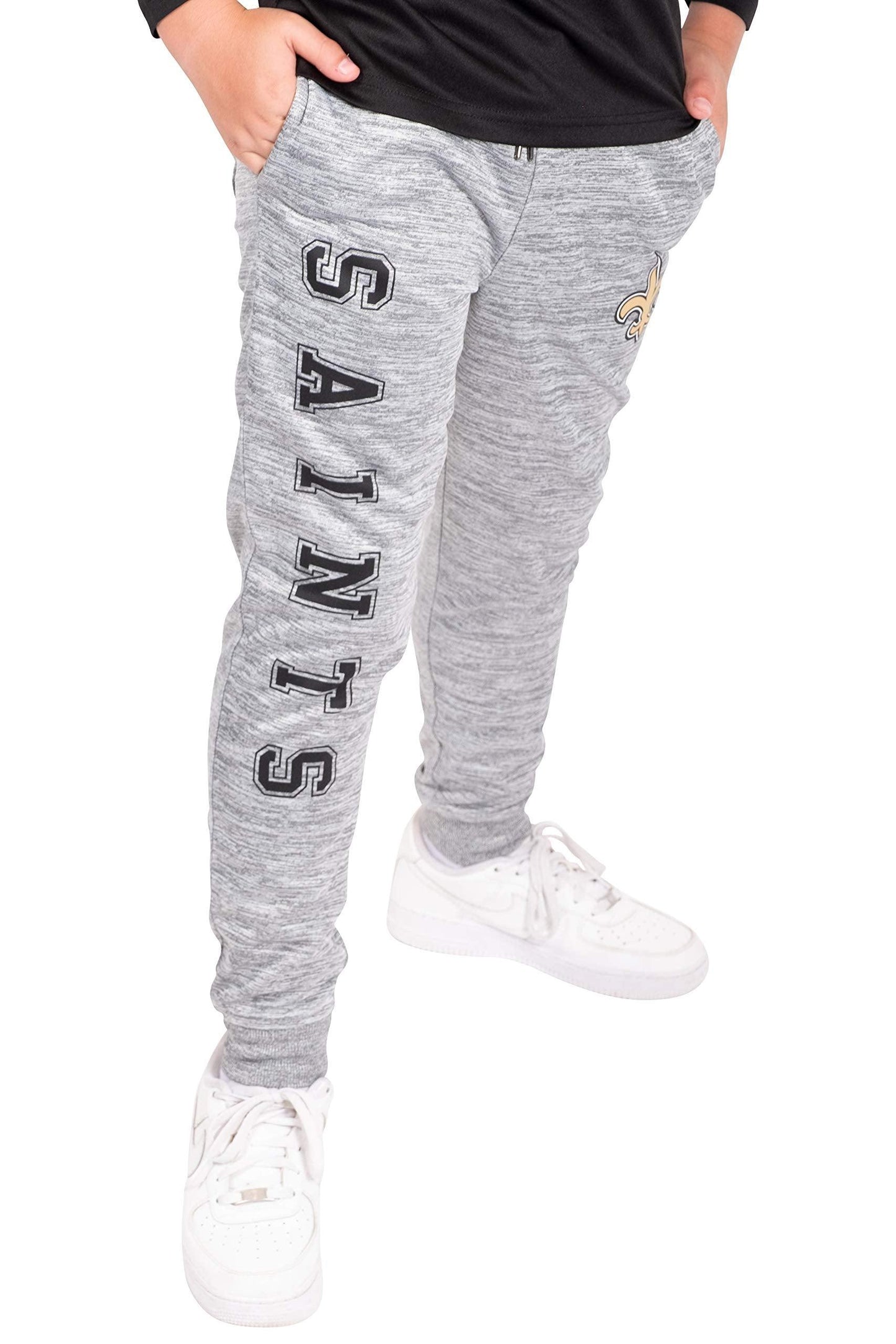 Ultra Game NFL New Orleans Saints Youth High Performance Moisture Wicking Fleece Jogger Sweatpants|New Orleans Saints - UltraGameShop