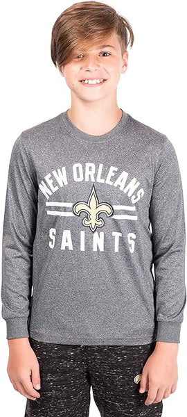 Ultra Game NFL New Orleans Saints Youth Super Soft Supreme Long Sleeve T-Shirt|New Orleans Saints