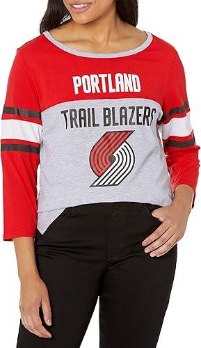 Ultra Game Portland Trail Blazers Women's Standard T Raglan Baseball 3/4 Long Sleeve Tee Shirt|Portland Trail Blazers - UltraGameShop