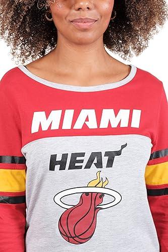 Ultra Game Miami Heat Women's Standard T Raglan Baseball 3/4 Long Sleeve Tee Shirt|Miami Heat - UltraGameShop