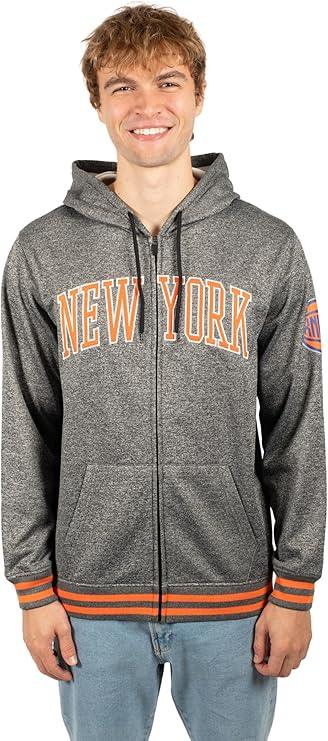 Ultra Game NBA New York Knicks Men's MVP Super Soft Full Zip Hoodie Sweatshirt|New York Knicks - UltraGameShop