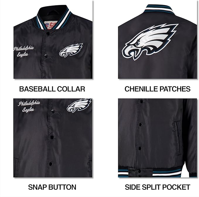 Ultra Game Adults NFL Official Supreme Satin Jacket|Kansas City Chiefs