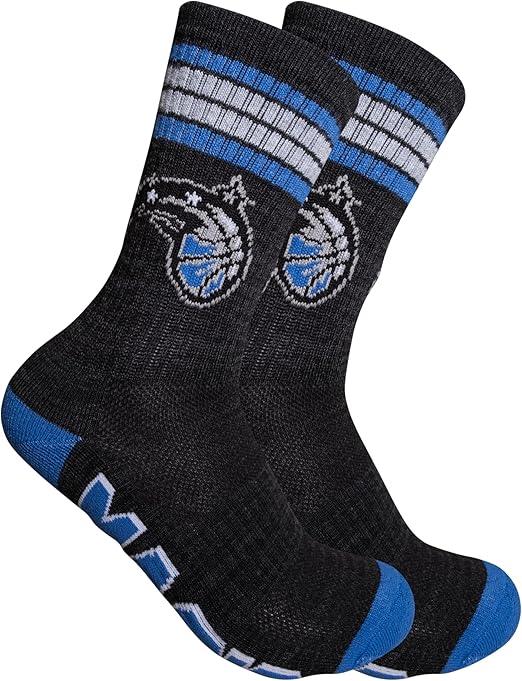 Ultra Game NBA Official Youth Athletic Cushioned Secure Fit Team Crew Socks, Orlando Magic, Assorted, Y9-11|Orlando Magic