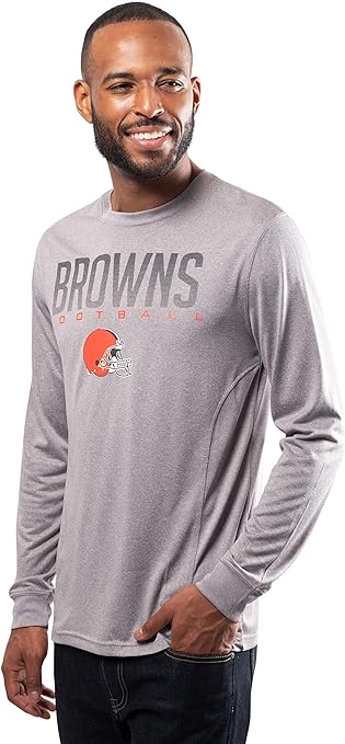 Ultra Game NFL Cleveland Browns Mens Active Quick Dry Long Sleeve T-Shirt|Cleveland Browns - UltraGameShop
