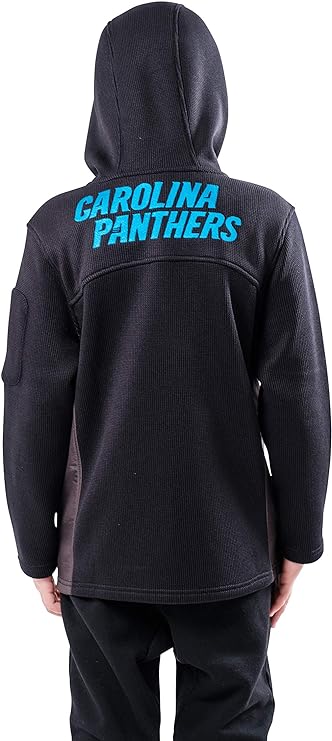 Ultra Game NFL Carolina Panthers Youth Extra Soft Fleece Quarter Zip Pullover Hoodie Sweartshirt|Carolina Panthers - UltraGameShop