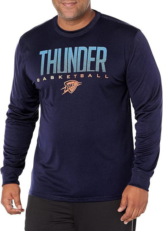 Ultra Game NBA Oklahoma City Thunder Men's Super Soft Game Day Long Sleeve T-Shirt |Oklahoma City Thunder - UltraGameShop