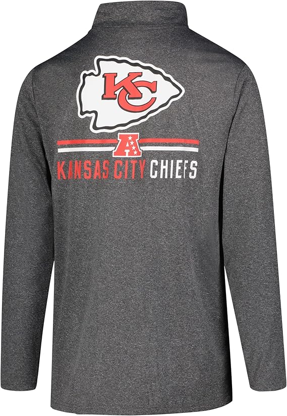 NFL Official Adults Super Soft Quarter Zip Long Sleeve T-Shirt - Unisex|Kansas City Chiefs