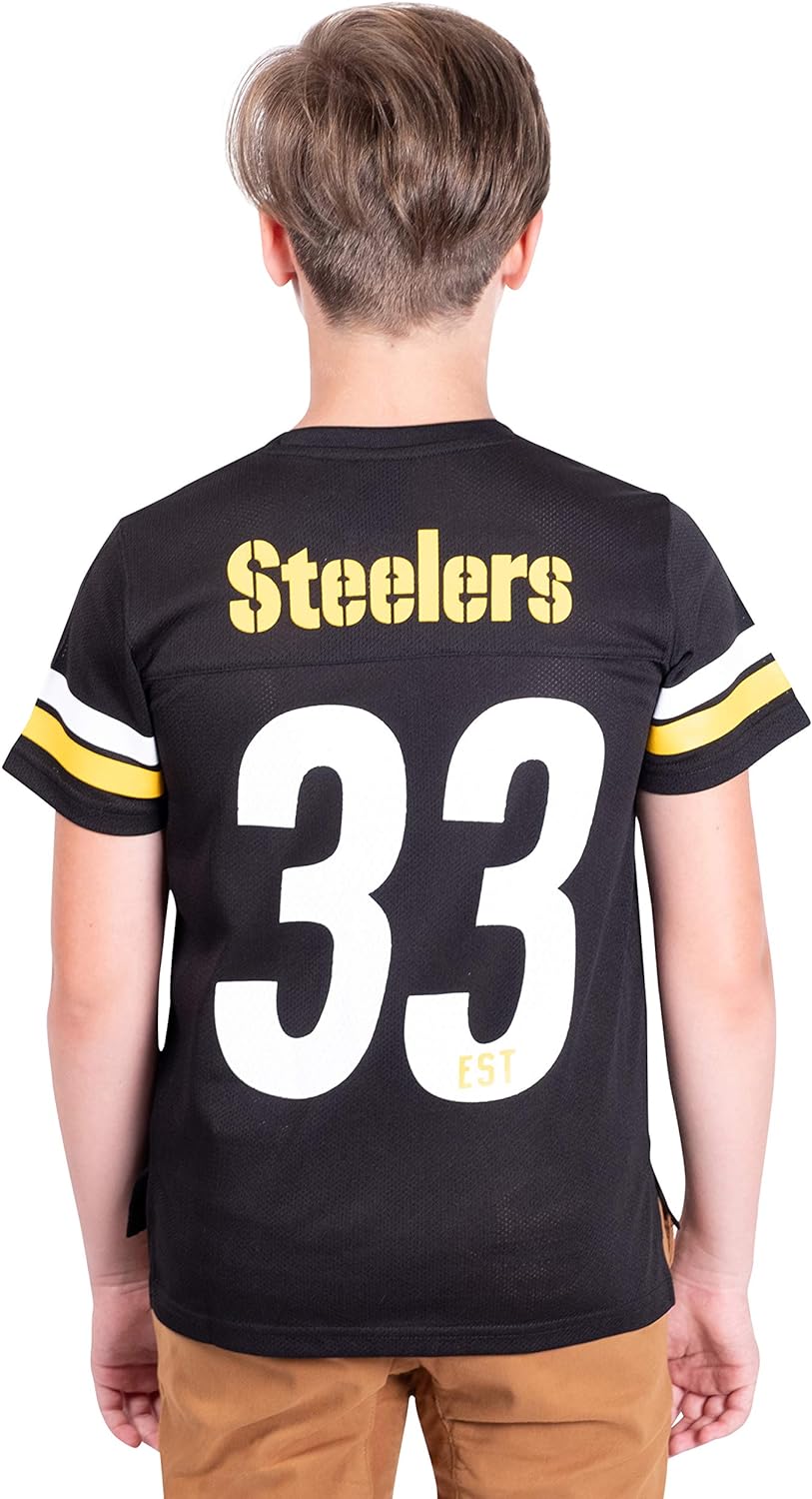 Ultra Game NFL Pittsburgh Steelers Youth Soft Mesh Vintage Jersey T-Shirt|Pittsburgh Steelers