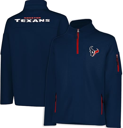 NFL Official Adults Quarter-Zip Super Soft Pullover Sweatshirt with Zipper Pockets - Unisex|Houston Texans