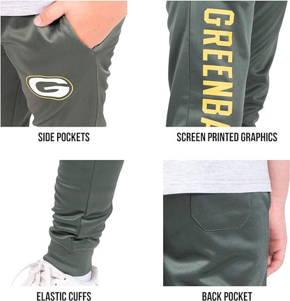 Ultra Game NFL New York Jets Youth High Performance Moisture Wicking Fleece Jogger Sweatpants|New York Jets - UltraGameShop