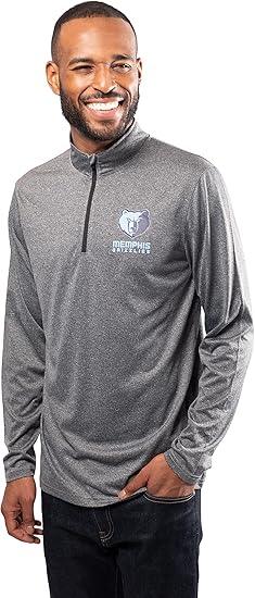 Ultra Game NBA Memphis Grizzlies Men's Quarter Zip Long Sleeve Pullover T-Shirt|Memphis Grizzlies - UltraGameShop