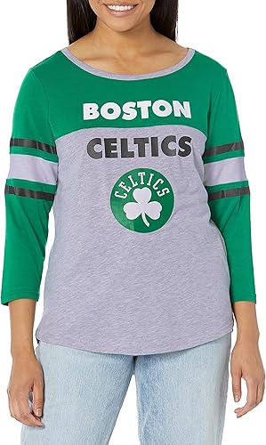Ultra Game Boston Celtics Women's Standard T Raglan Baseball 3/4 Long Sleeve Tee Shirt|Boston Celtics - UltraGameShop