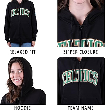 Ultra Game NBA Women's Boston Celtics Super Soft Full Zip Hoodie Sweatshirt | Boston Celtics - UltraGameShop