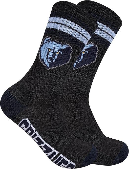 Ultra Game NBA Official Youth Athletic Cushioned Secure Fit Team Crew Socks, Memphis Grizzlies, Assorted, Y9-11|Memphis Grizzlies