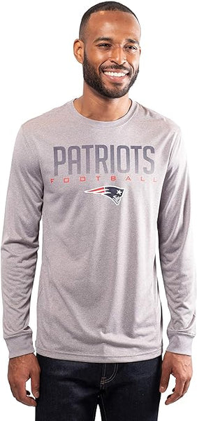 Ultra Game NFL New England Patriots Mens Active Quick Dry Long Sleeve T-Shirt|New England Patriots