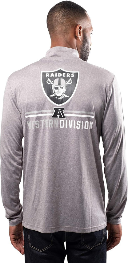 NFL Official Adults Super Soft Quarter Zip Long Sleeve T-Shirt - Unisex|Las Vegas Raiders