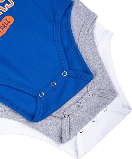 Ultra Game NBA New York Knicks Super Soft Cotton 3 Pack Baby Creeper Bodysuit|New York Knicks - UltraGameShop