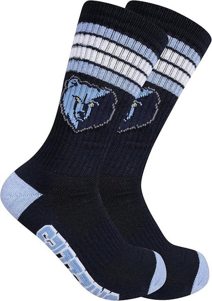 Ultra Game NBA Official Men’s Athletic Cushioned Secure Fit Team Crew Socks - 3 Pack - Unisex, Memphis Grizzlies, Assorted, M6-12|Memphis Grizzlies