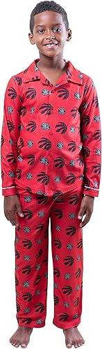 Ultra Game NBA Toronto Raptors Boys 2-Piece Loose-fit Button Down Pajamas Set|Toronto Raptors - UltraGameShop