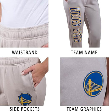 Ultra Game NBA Official Women's Super Soft Active Fleece Sweatpants Joggers, Golden State Warriors|Golden State Warriors