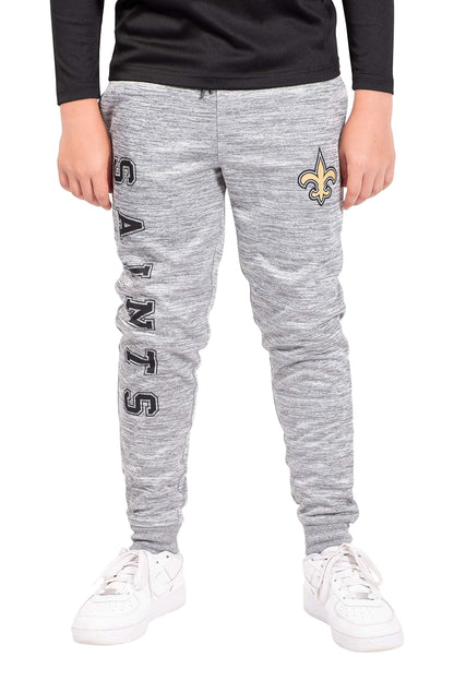 Ultra Game NFL New Orleans Saints Youth High Performance Moisture Wicking Fleece Jogger Sweatpants|New Orleans Saints - UltraGameShop