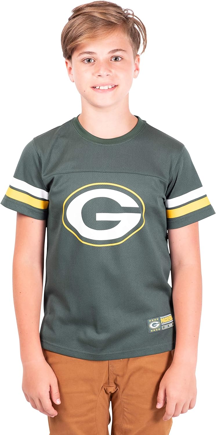 Ultra Game NFL Green Bay Packers Youth Soft Mesh Vintage Jersey T-Shirt|Green Bay Packers