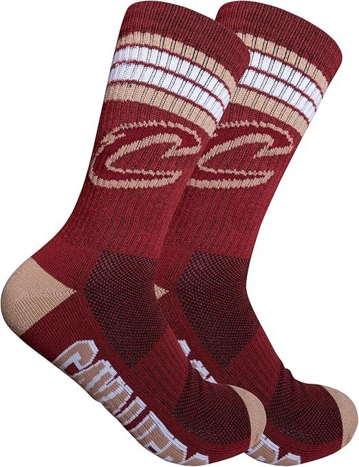 Ultra Game NBA Official Men’s Athletic Cushioned Secure Fit Team Crew Socks - 3 Pack - Unisex, Cleveland Cavaliers, Assorted, M6-12|Cleveland Cavaliers